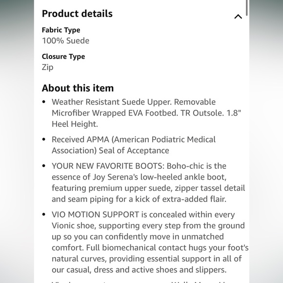 Vionic Serena Suede Bootie 9.5 Wide - Picture 9 of 9